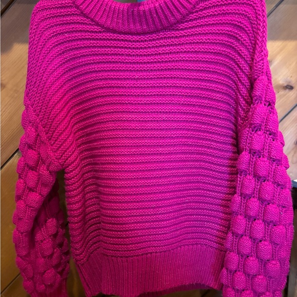 Elodie Sweaters - Elodie Fuchsia Textured Knit Sweater